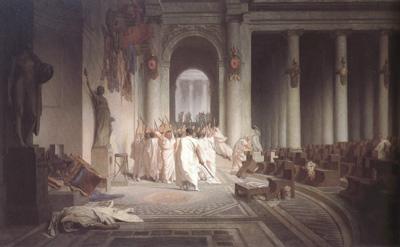 Alma-Tadema, Sir Lawrence Jean-Leon Gerome,The Death of Caesar (mk23) Sweden oil painting art